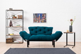 Atelier Del Sofa Sofá-Cama de 2 Plazas Nitta - Azul Petróleo